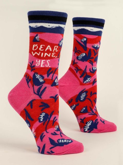 Image of Dear Wine, Yes W-Crew Socks BLUEQ